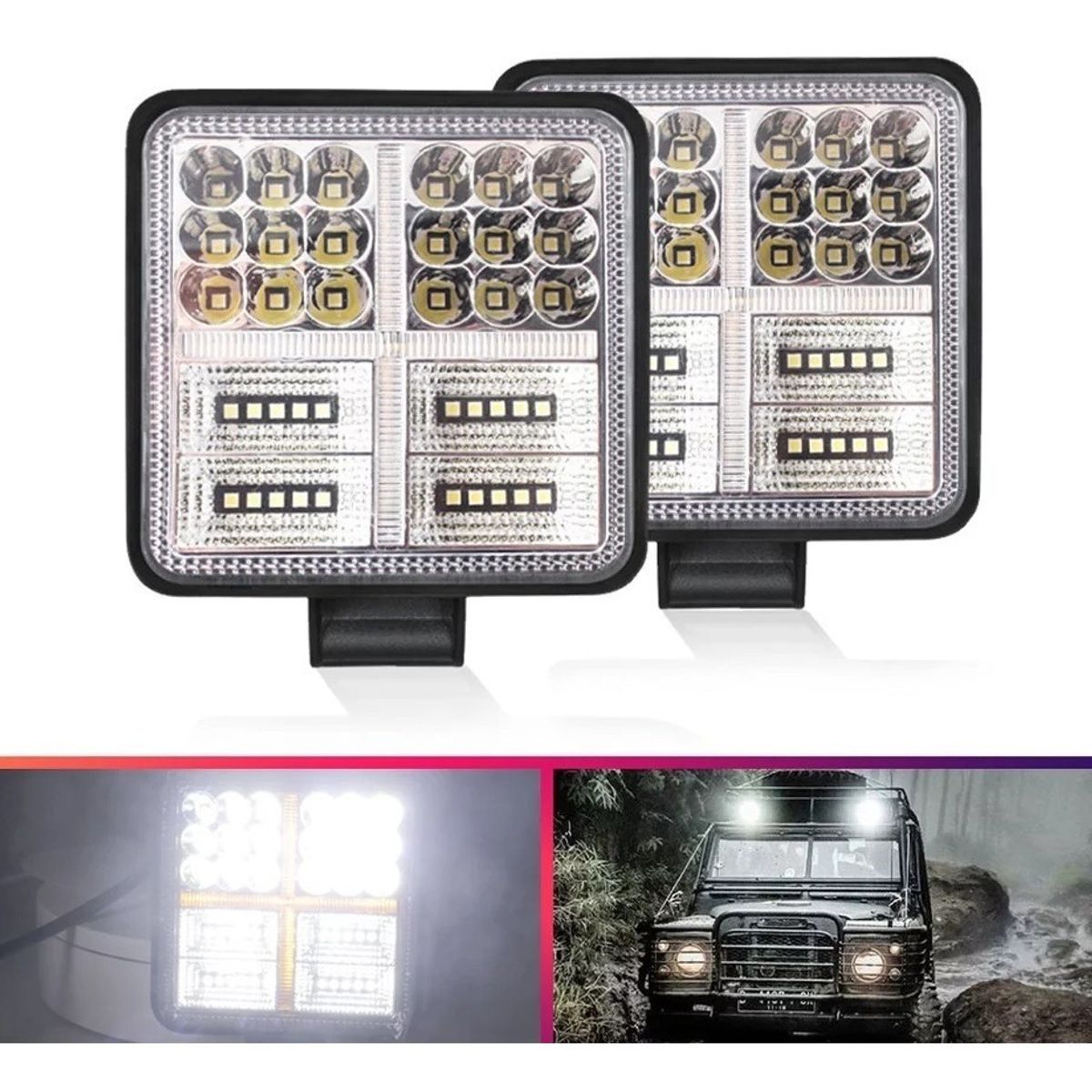 GENERICO - X2 Luces Foco Neblinero Led 177w Bicolor Auto Moto Camioneta