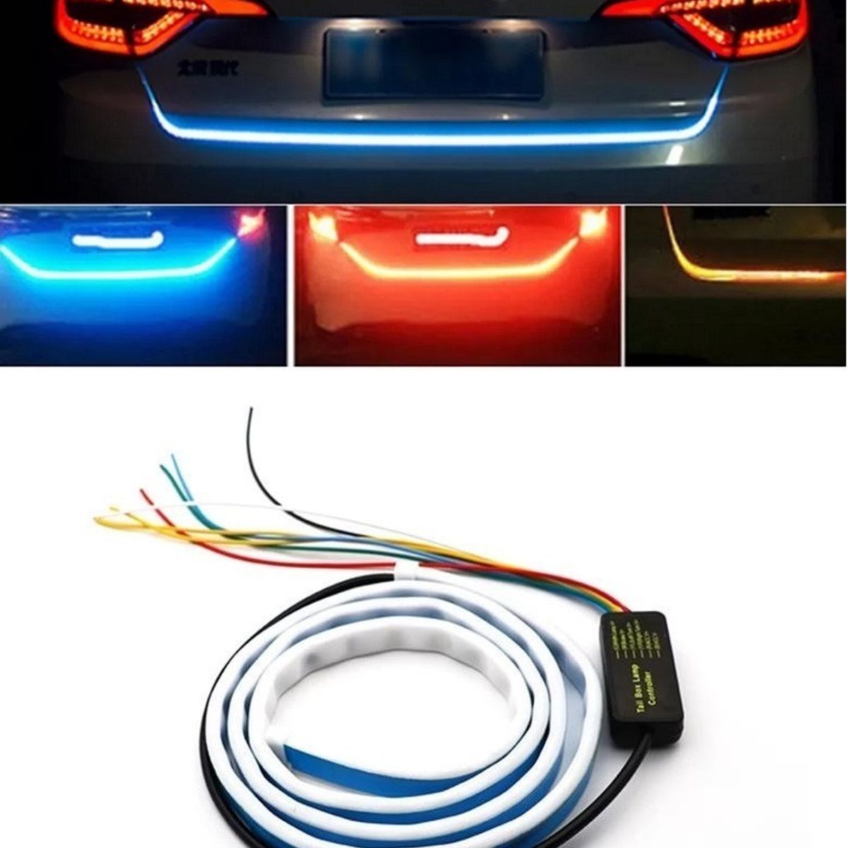 GENERICO - Cinta Tira Led Multicolor 1.2 Metros Maleta Auto Vehículos Multicolor-223266 C35