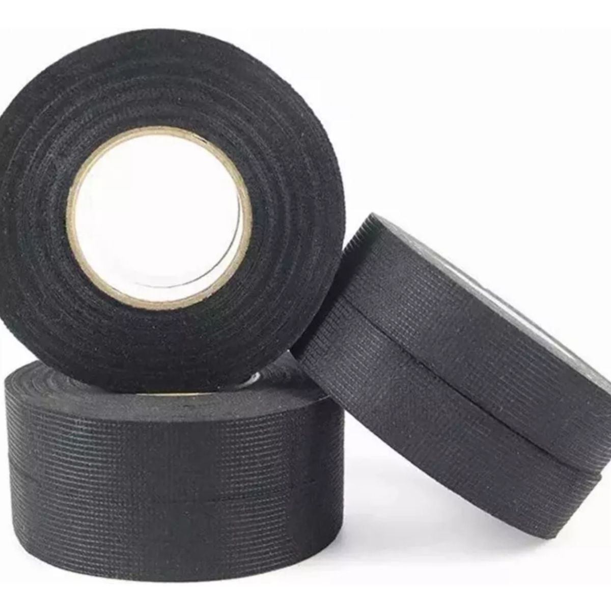 GENERICO - Pack 5 Rollos Cinta Tela Cableado Automotriz Gps Tracker 15m