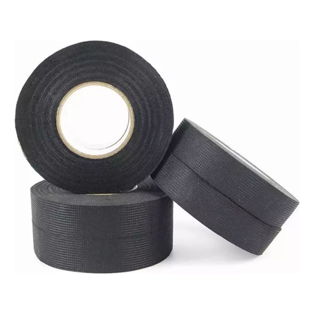 GENERICO - Pack 5 Rollos Cinta Tela Cableado Automotriz Gps Tracker 15m