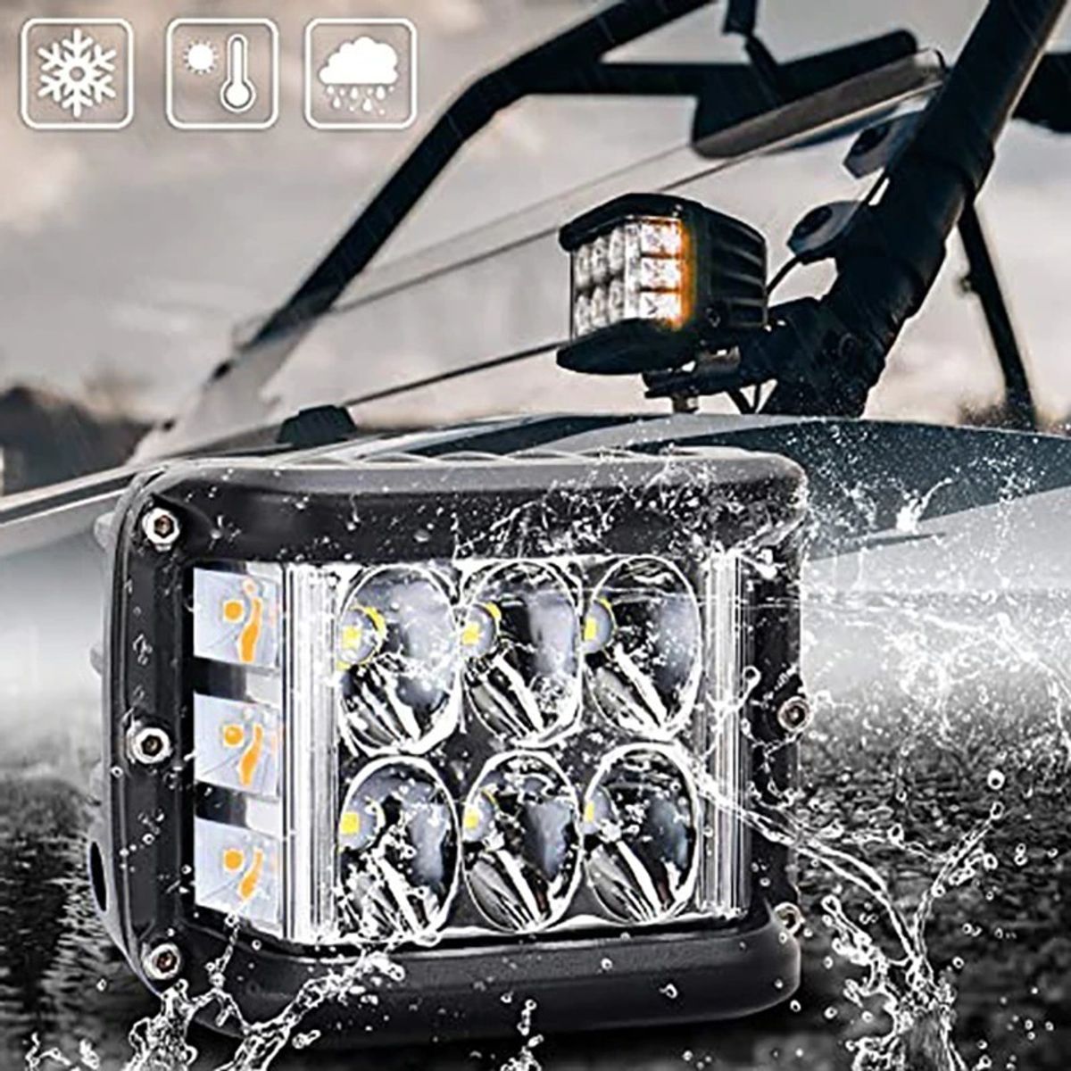 GENERICO - Foco Neblinero Led 36w Blanco Amarillo H4 Destello Auto Moto