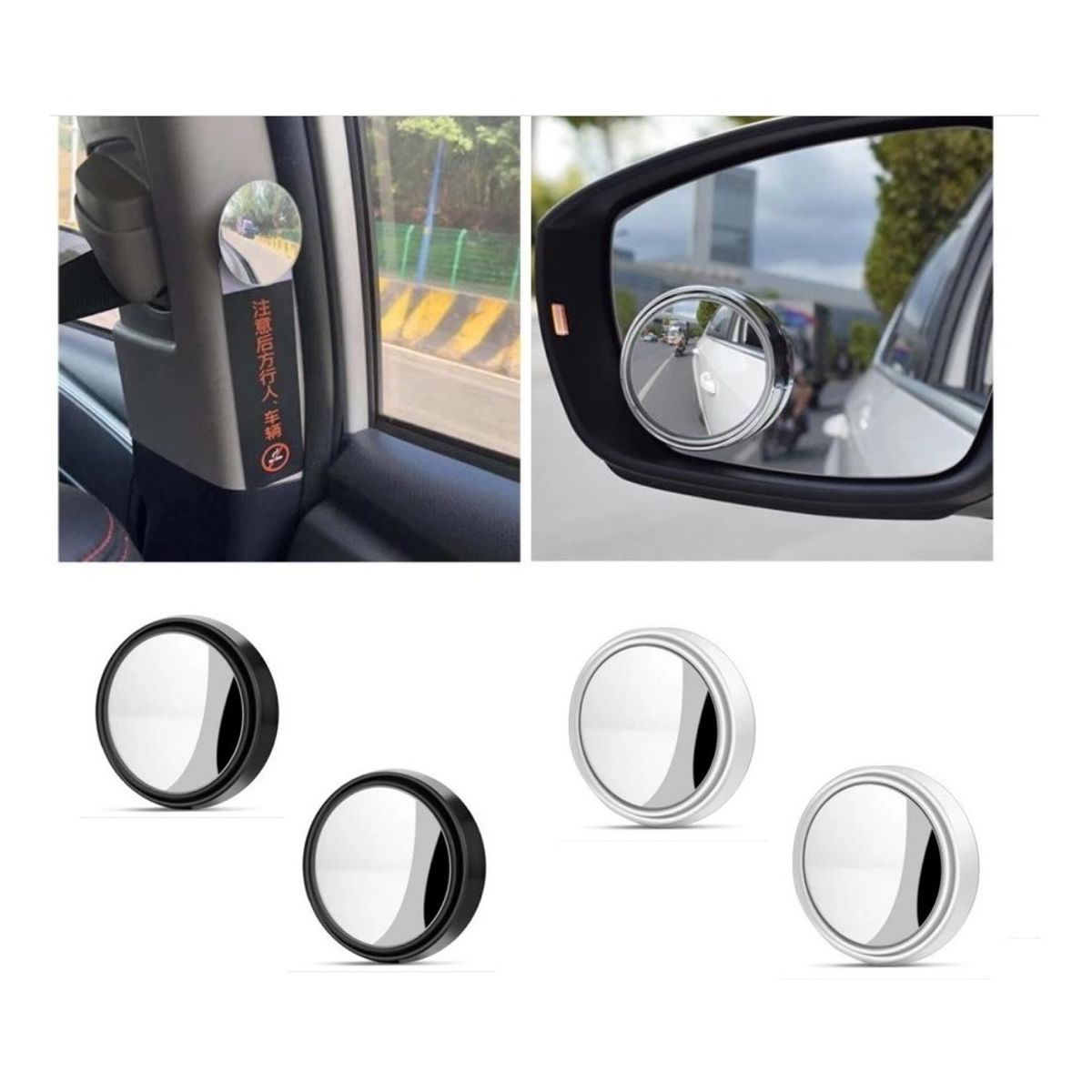 GENERICO - Par Espejos Laterales Retrovisor Punto Ciego 360 Ajustable