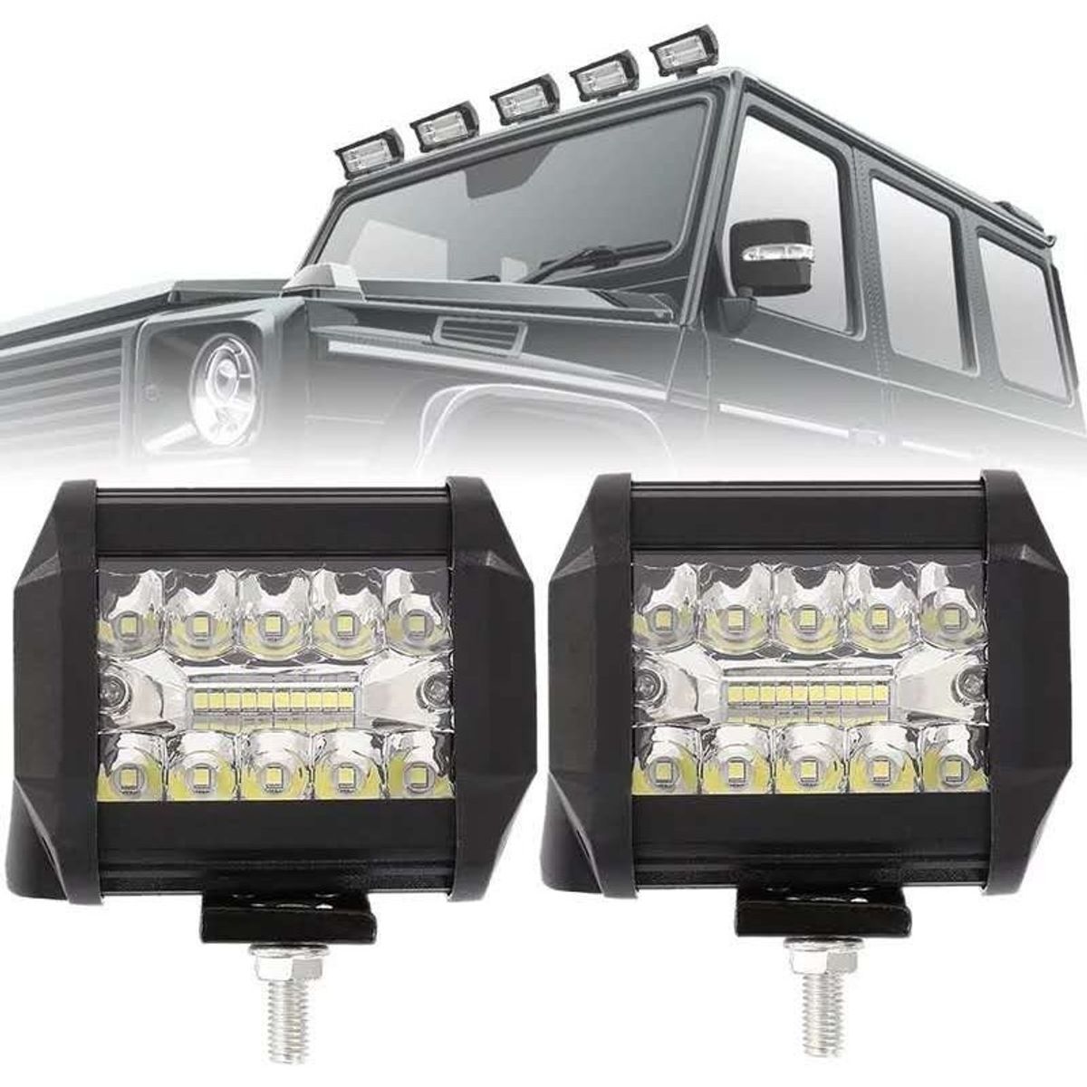 GENERICO - X2 Barra Focos Neblineros Led 60w Blanco Expansion Auto Moto