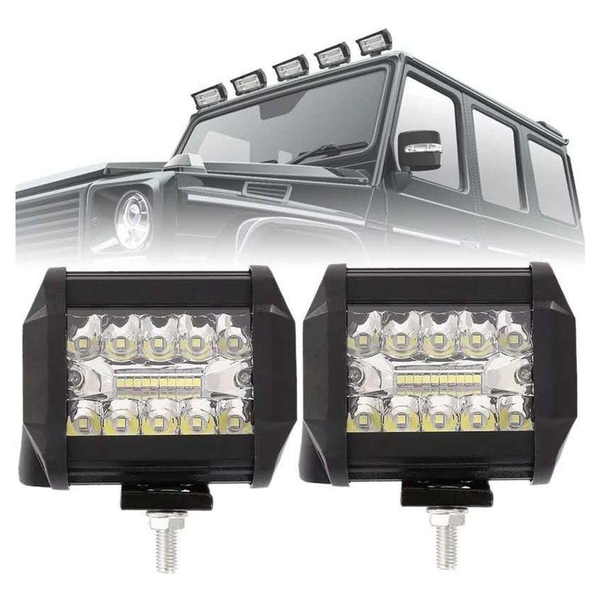 GENERICO - X2 Barra Focos Neblineros Led 60w Blanco Expansion Auto Moto