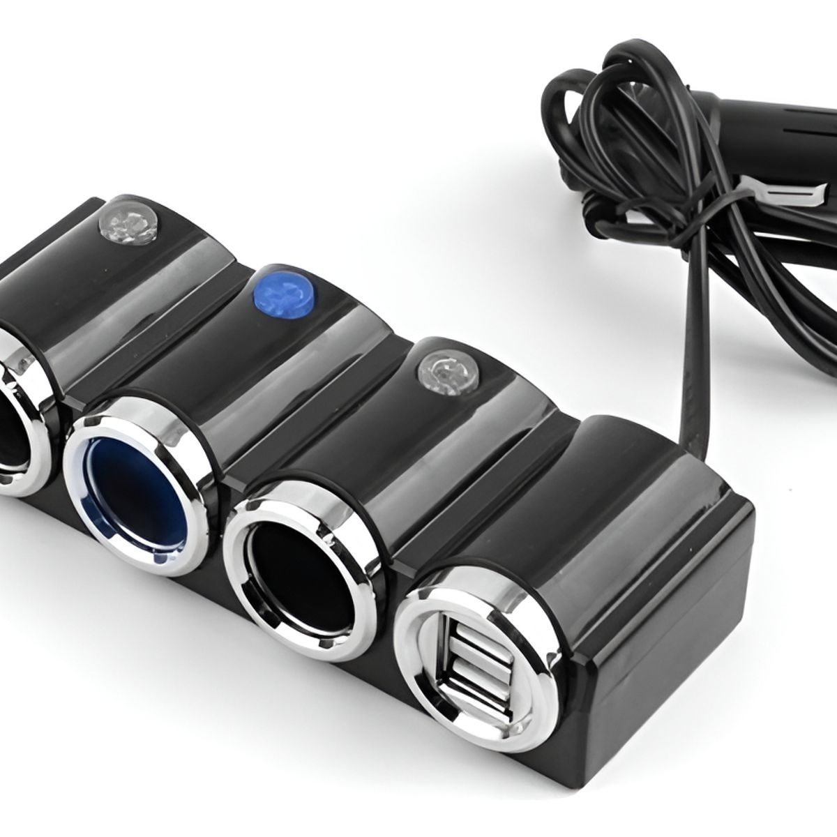 GENERICO - Adaptador Para Enchufe Encendedor Auto 1 A 3 +2 Usb Cargador 213159