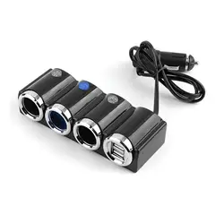GENERICO - Adaptador Para Enchufe Encendedor Auto 1 A 3 +2 Usb Cargador 213159