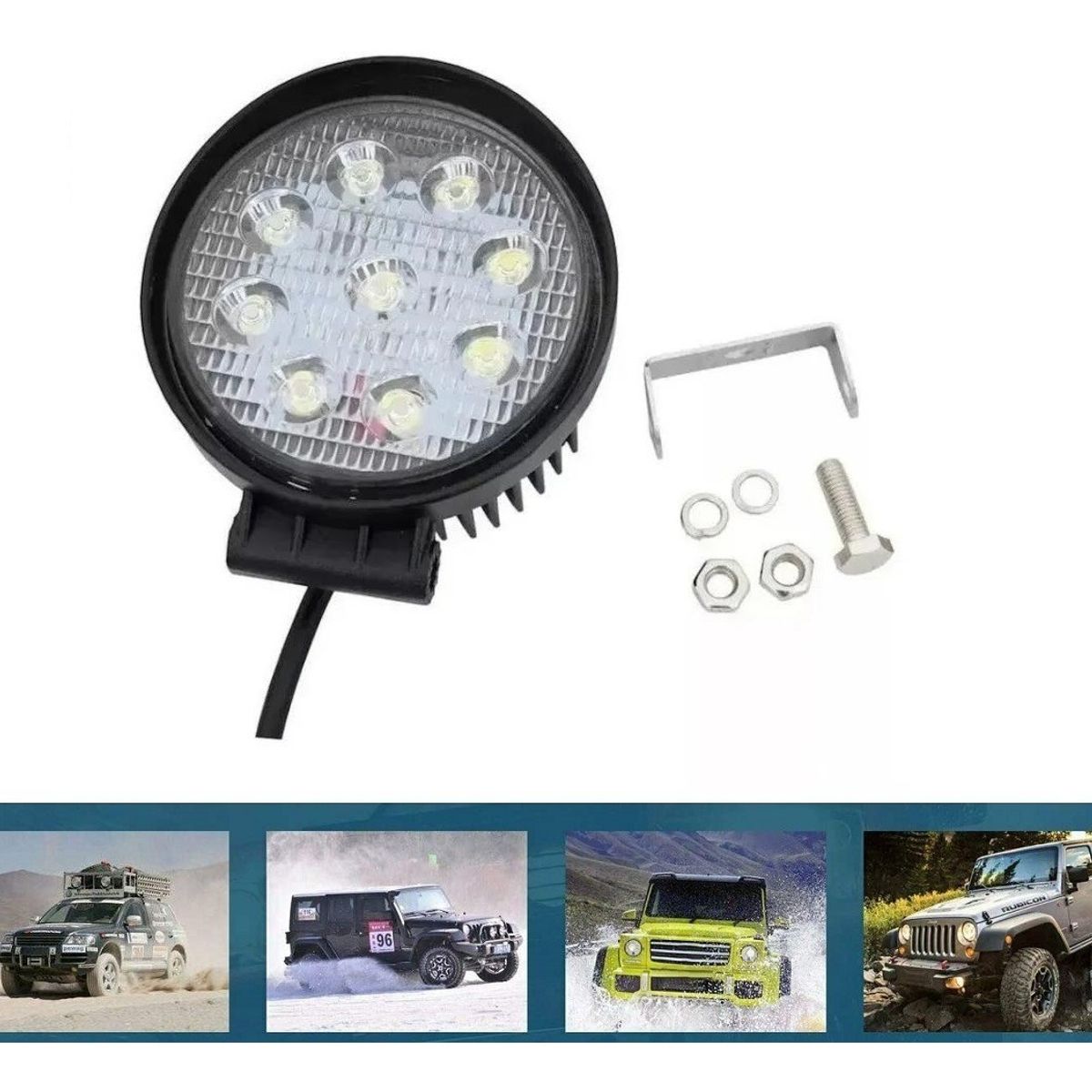 GENERICO - Luces Foco Neblinero Led 27w 4x4 Auto Moto Caminon Redondo