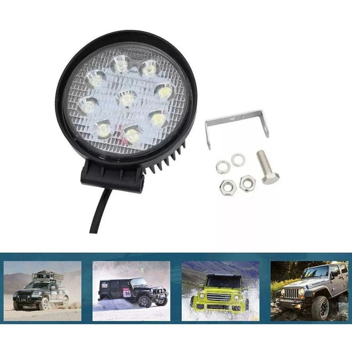GENERICO - Luces Foco Neblinero Led 27w 4x4 Auto Moto Caminon Redondo