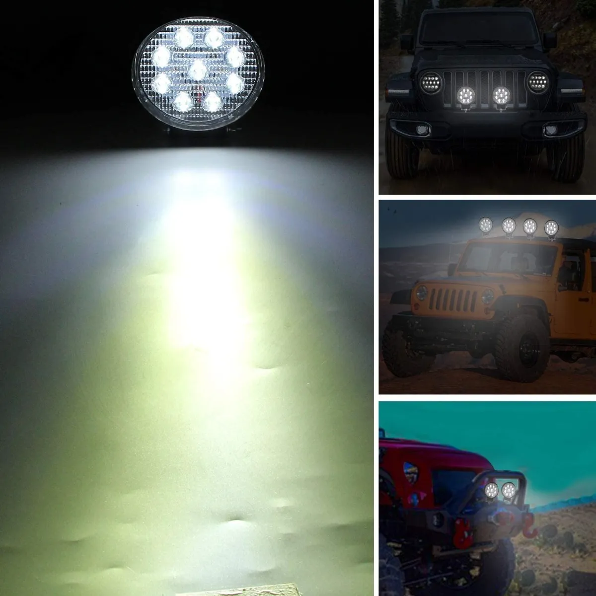 GENERICO - Luces Foco Neblinero Led 27w 4x4 Auto Moto Caminon Redondo