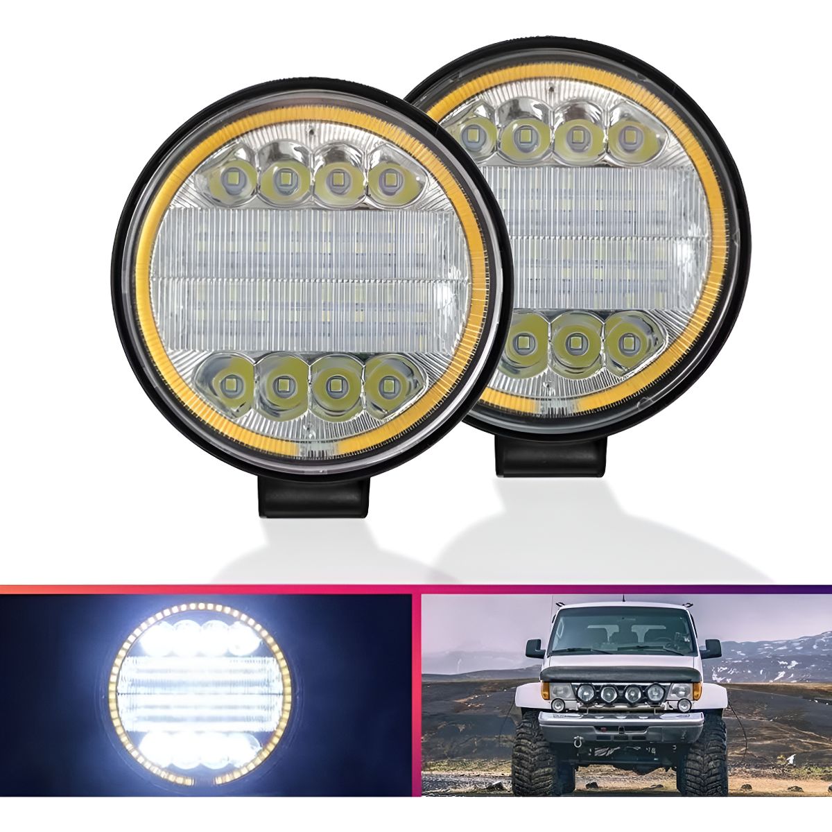 GENERICO - X2 Luces Foco Neblinero Led 72w Ojo Angel Auto Moto Camion
