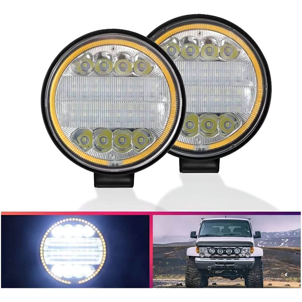 GENERICO - X2 Luces Foco Neblinero Led 72w Ojo Angel Auto Moto Camion