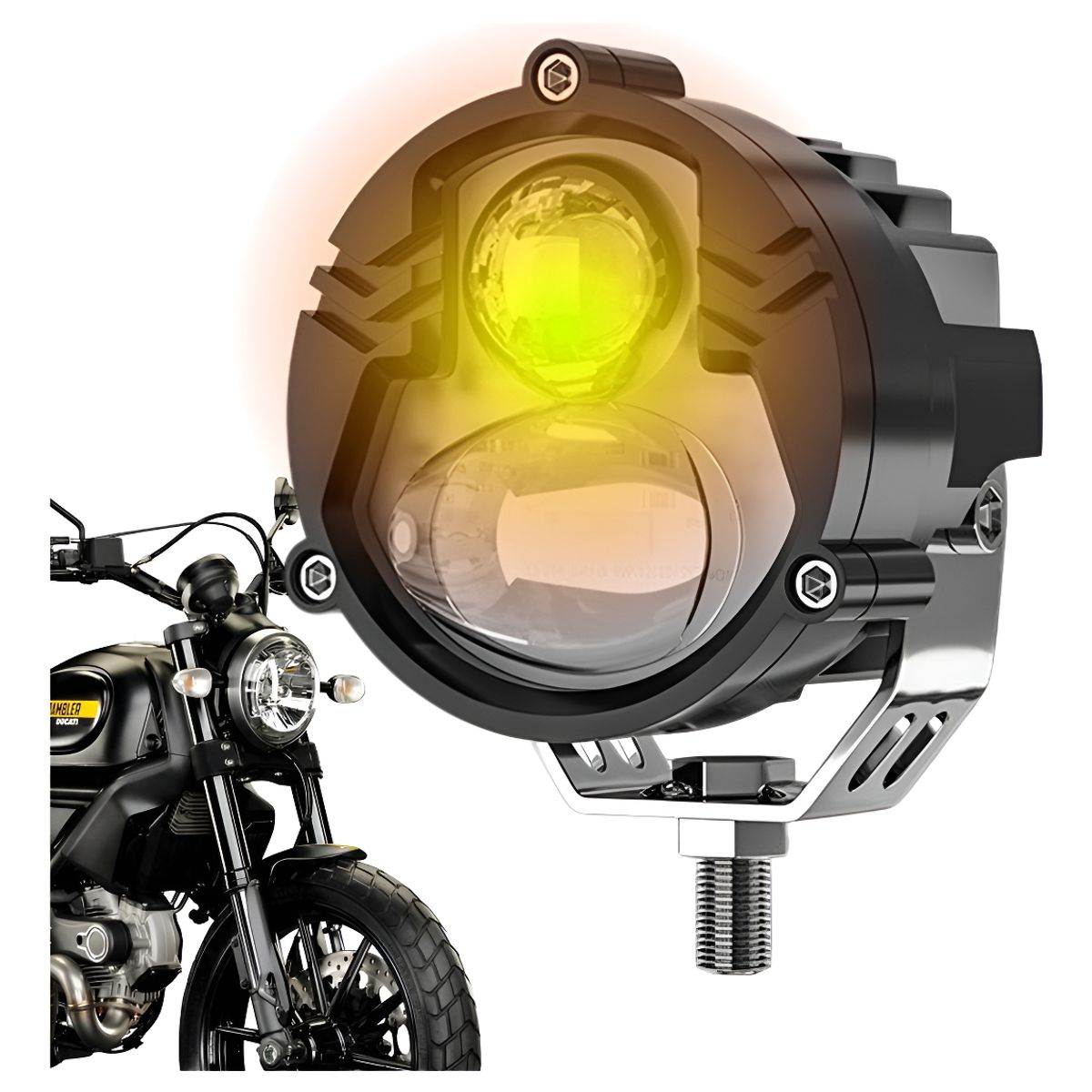 GENERICO - X2 Luces Foco Neblinero Led 24w Estroboscopica Bicolor Lupa