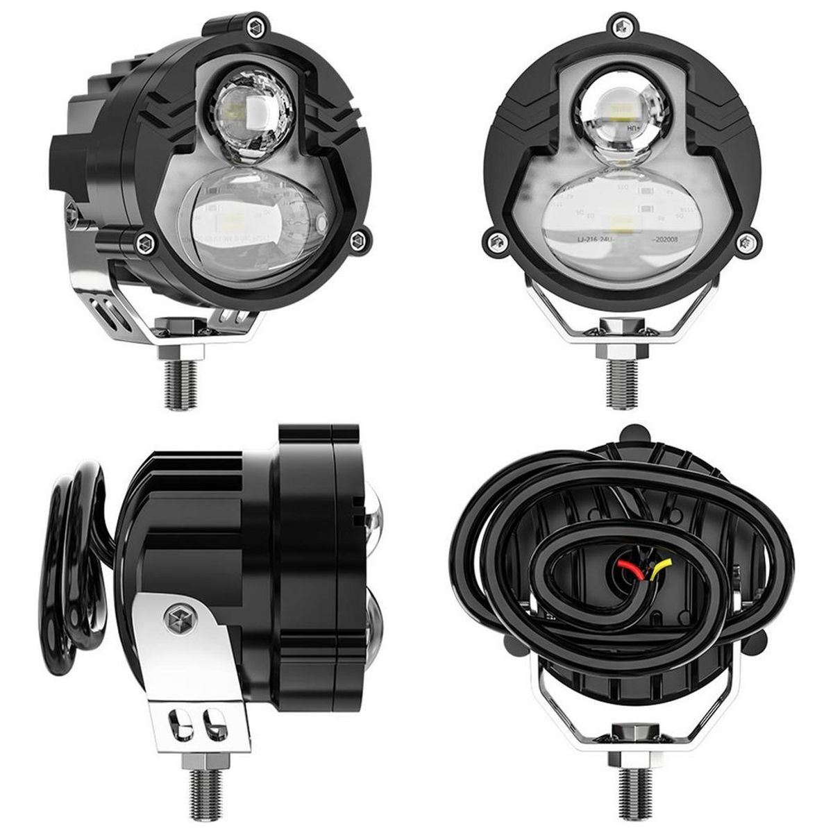 GENERICO - X2 Luces Foco Neblinero Led 24w Estroboscopica Bicolor Lupa
