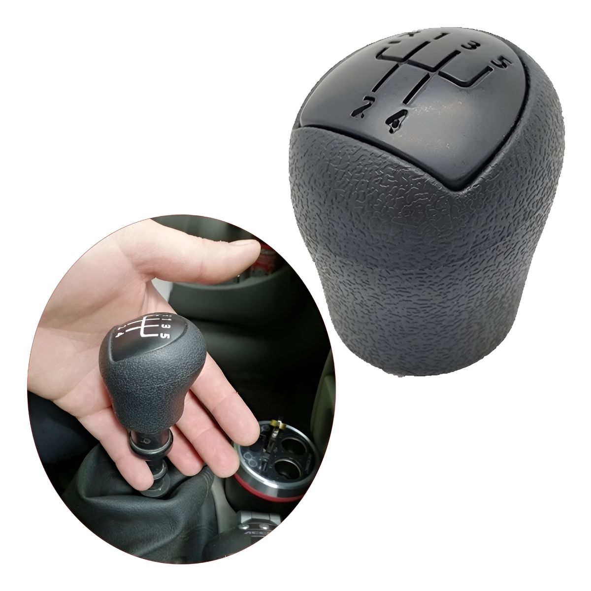 GENERICO - Pomo Palanca De Cambios De Auto Universal Abs Negro 223520
