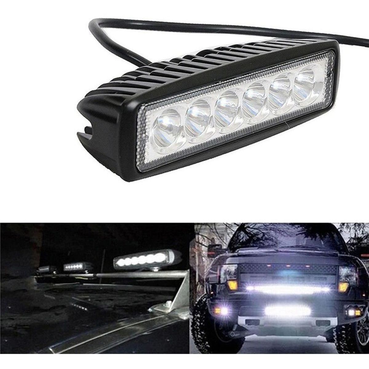GENERICO - Barra Luces Foco Neblinero Led 18w Auto Moto Caminoneta