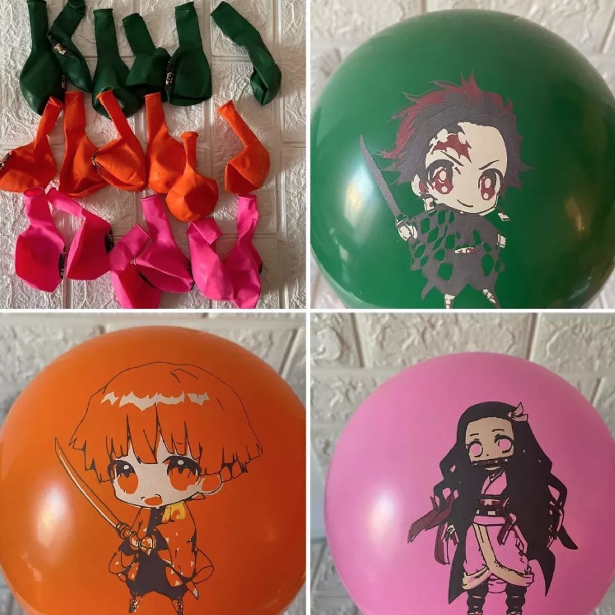 GENERICO - Kit Decoracion Cumpleaños Demon Slayer + Fondo 125x80