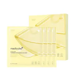 MEDICUBE - Mascarilla en Gel Iluminadora de Ácido Kójico y Cúrcuma 4 unidades