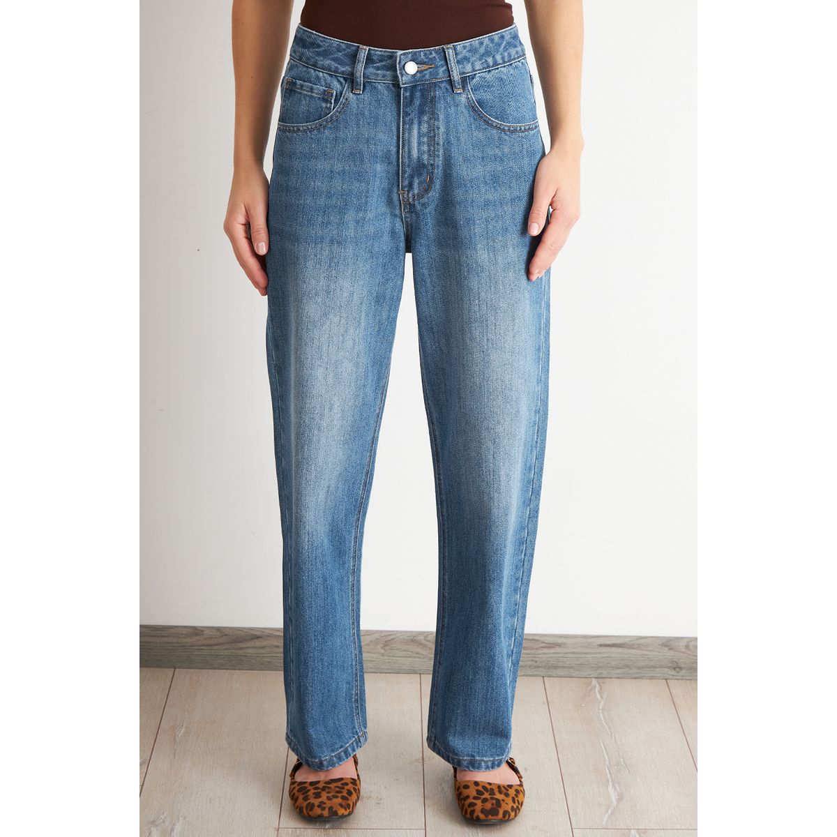 NICOPOLY - Jeans Pierna Recta Celeste Nicopoly