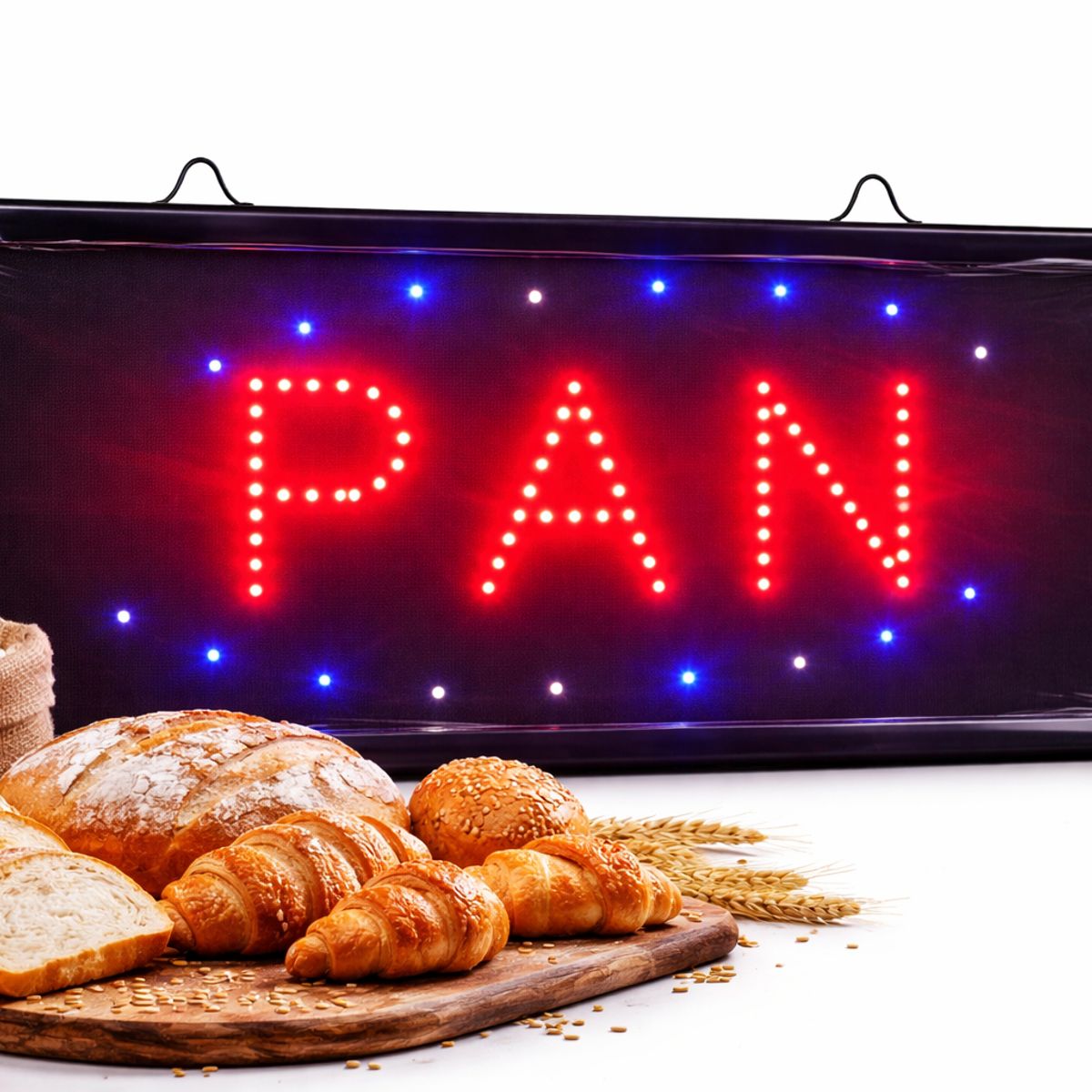GENERICO - Letreros Led Luminosos Comerciales Texto PAN 48x25cm