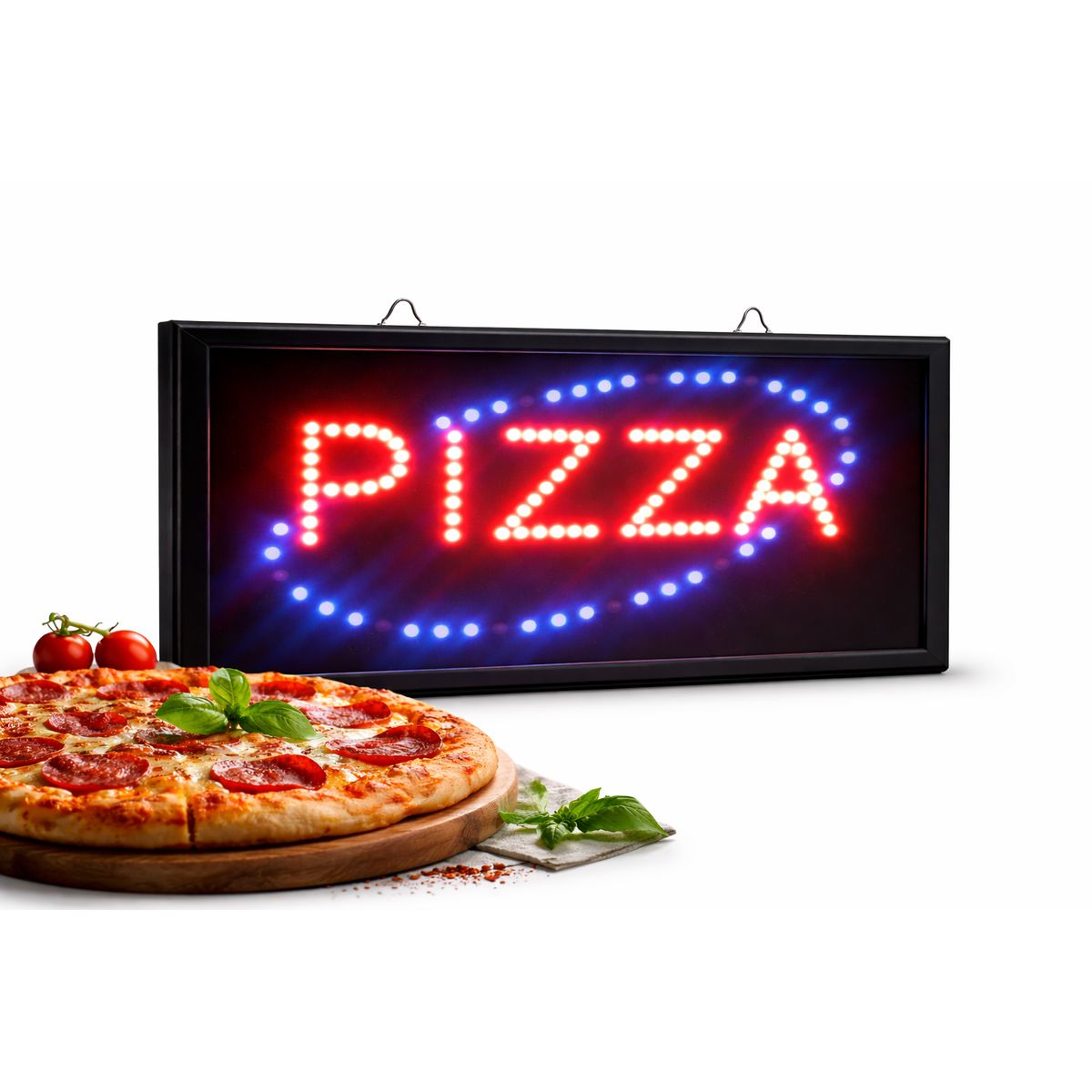 GENERICO - Letrero Led Luminoso Comerciales Texto Pizza 48x25cm