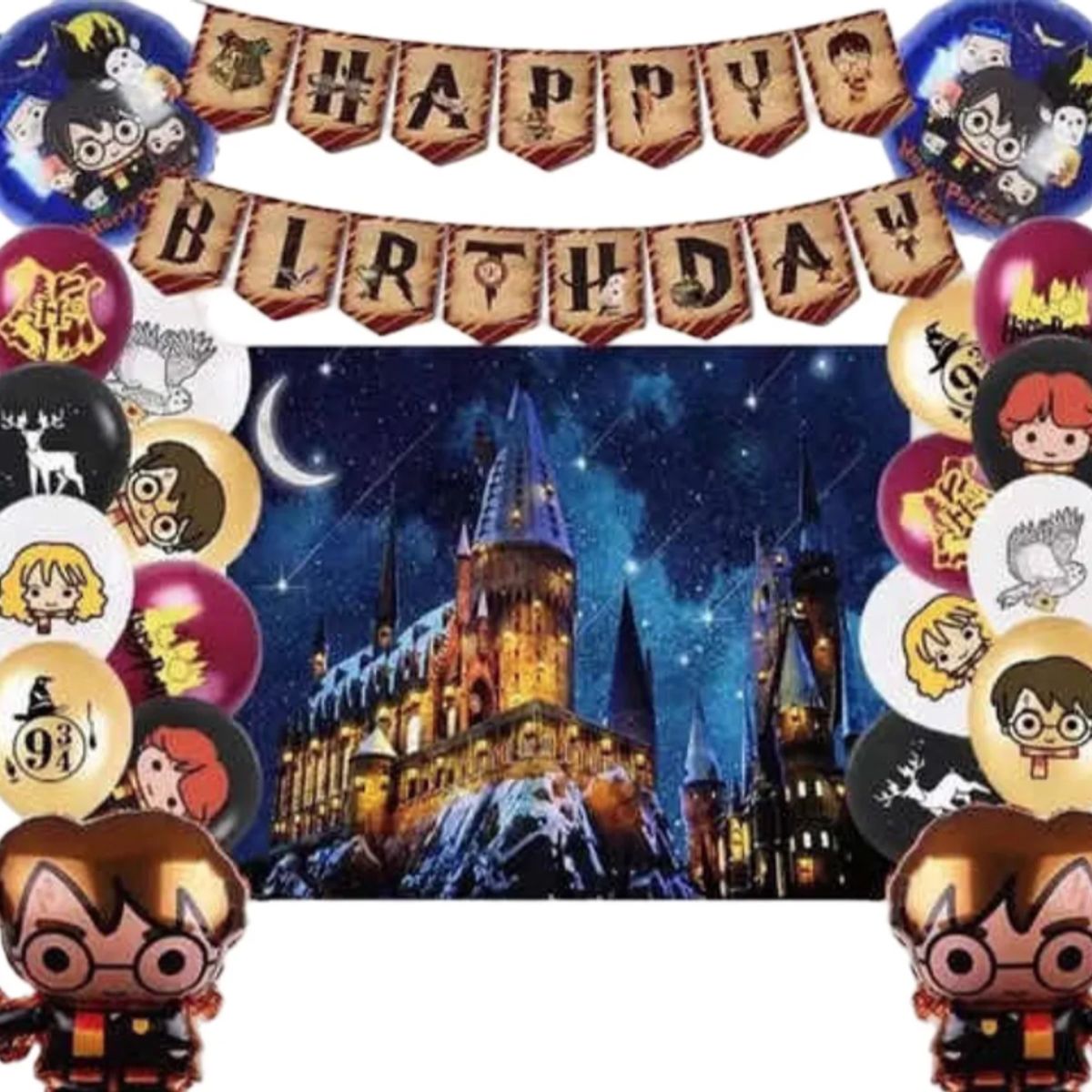 GENERICO - Kit Decoración Cumpleaños Harry Potter Cotillon