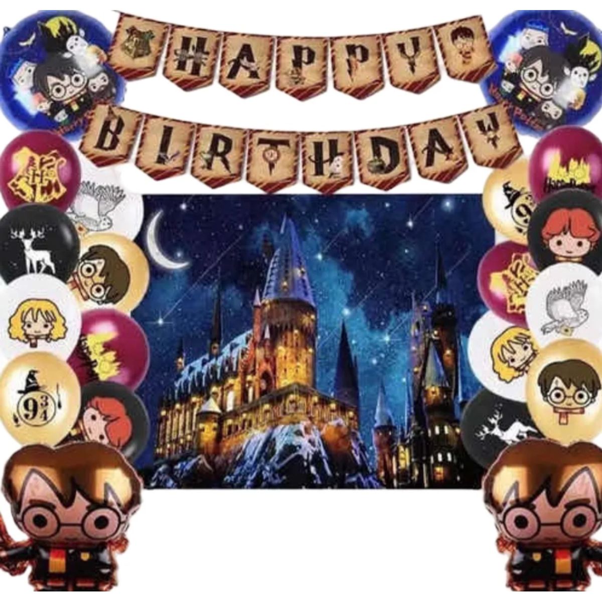 GENERICO - Kit Decoración Cumpleaños Harry Potter Cotillon