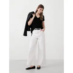 BANANA REPUBLIC - Polera Mujer Timeless Cuello V Negro