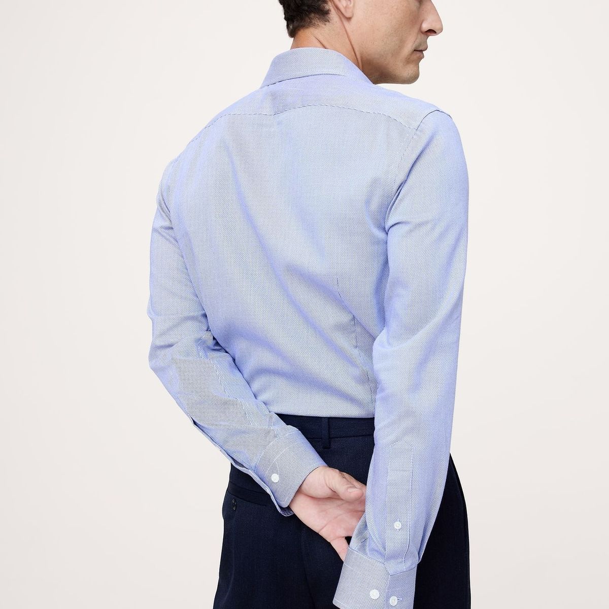 BANANA REPUBLIC - Camisa Hombre Banana Republic Slim Fit Wrinkle-Resistant Celeste