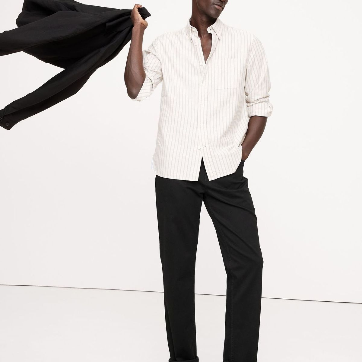 BANANA REPUBLIC - Pantalón Hombre Slim Traveler Negro Banana Republic