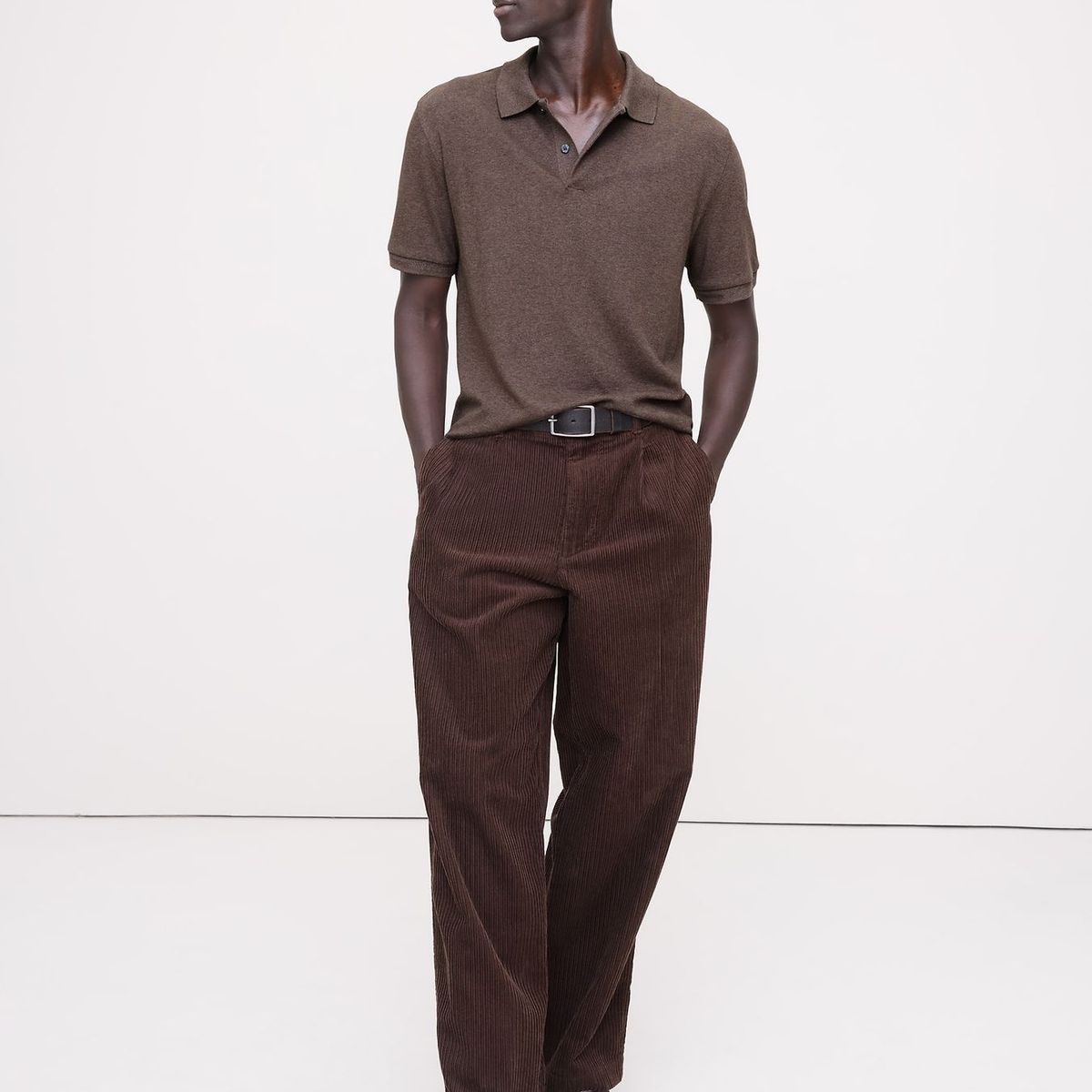BANANA REPUBLIC - Polera Hombre Luxury Touch Café Banana Republic