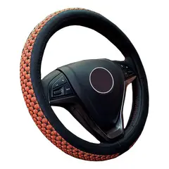 GENERICO - Funda Cubre Volante 3d Cosido Antirresbalante Auto Universal Negro Marron 216064