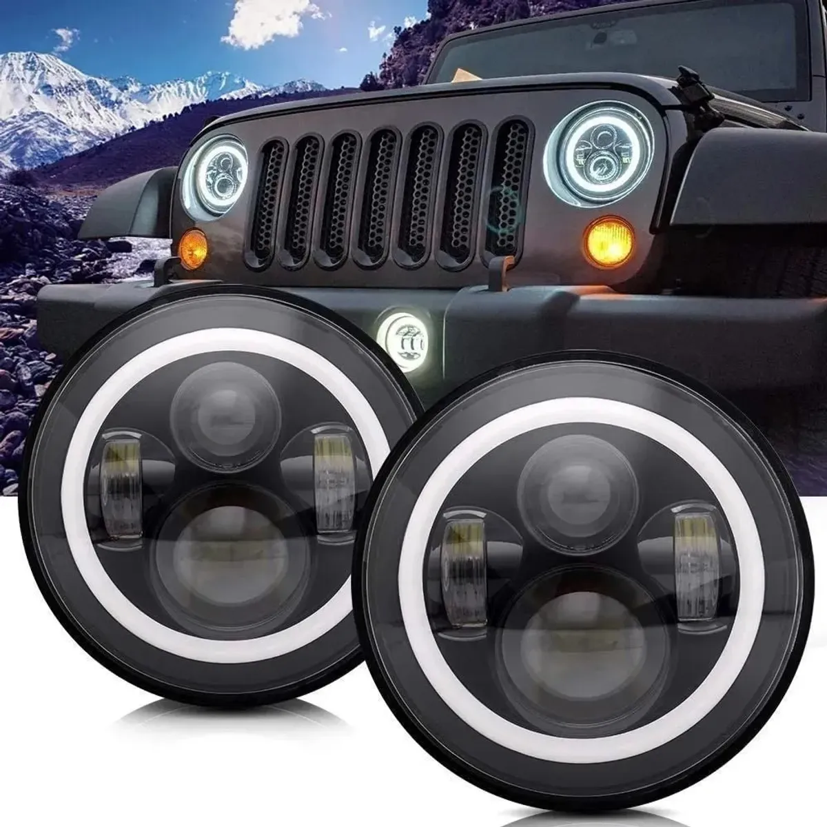 GENERICO - Foco Faro Luz Neblinero H4 Led 75w Ojo De Angel Caminoneta