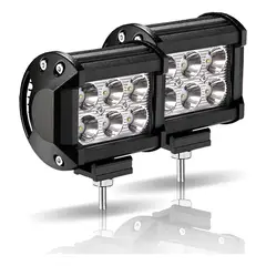 GENERICO - X4 Barra Focos Neblineros Led 18w Blanco Expansion Auto Moto