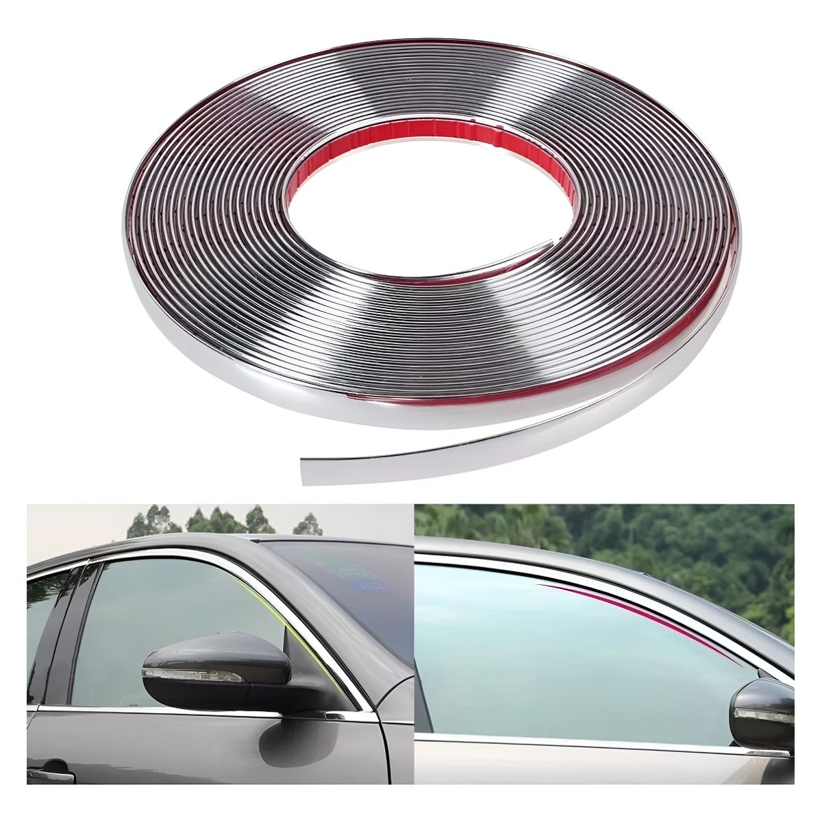 GENERICO - Rollo Moldura Cromada Adhesiva Auto 15mm X 15mts  223027