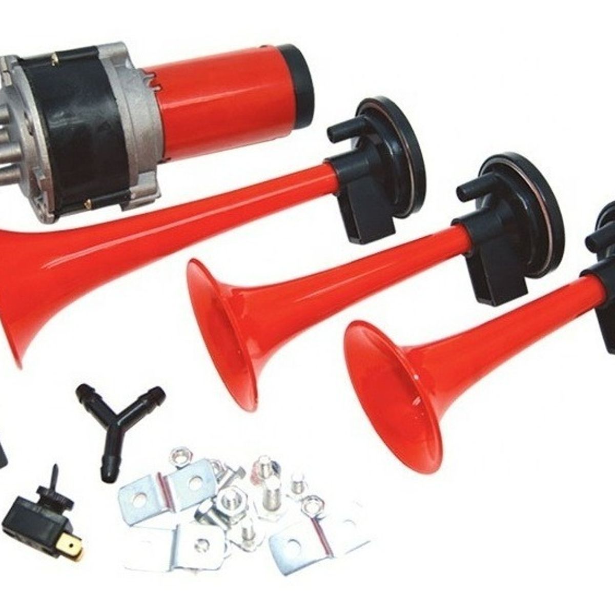 GENERICO - Kit 3 Bocina 12v Eléctrica Trompeta Aire Comprimido Auto 215185