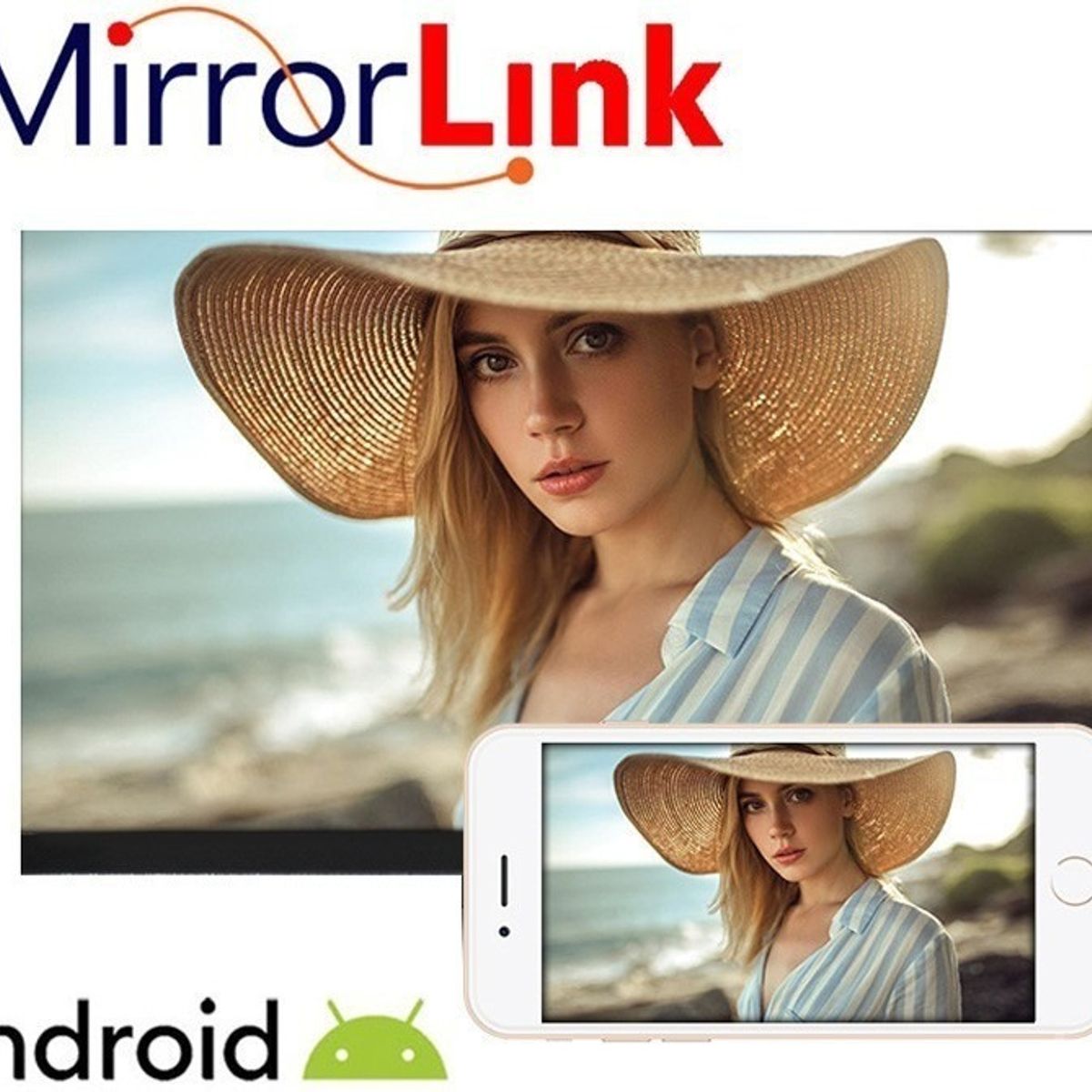 GENERICO - Radio Auto Motorizada Mirror Link 1 Din Pantalla Hd Tactil 213104