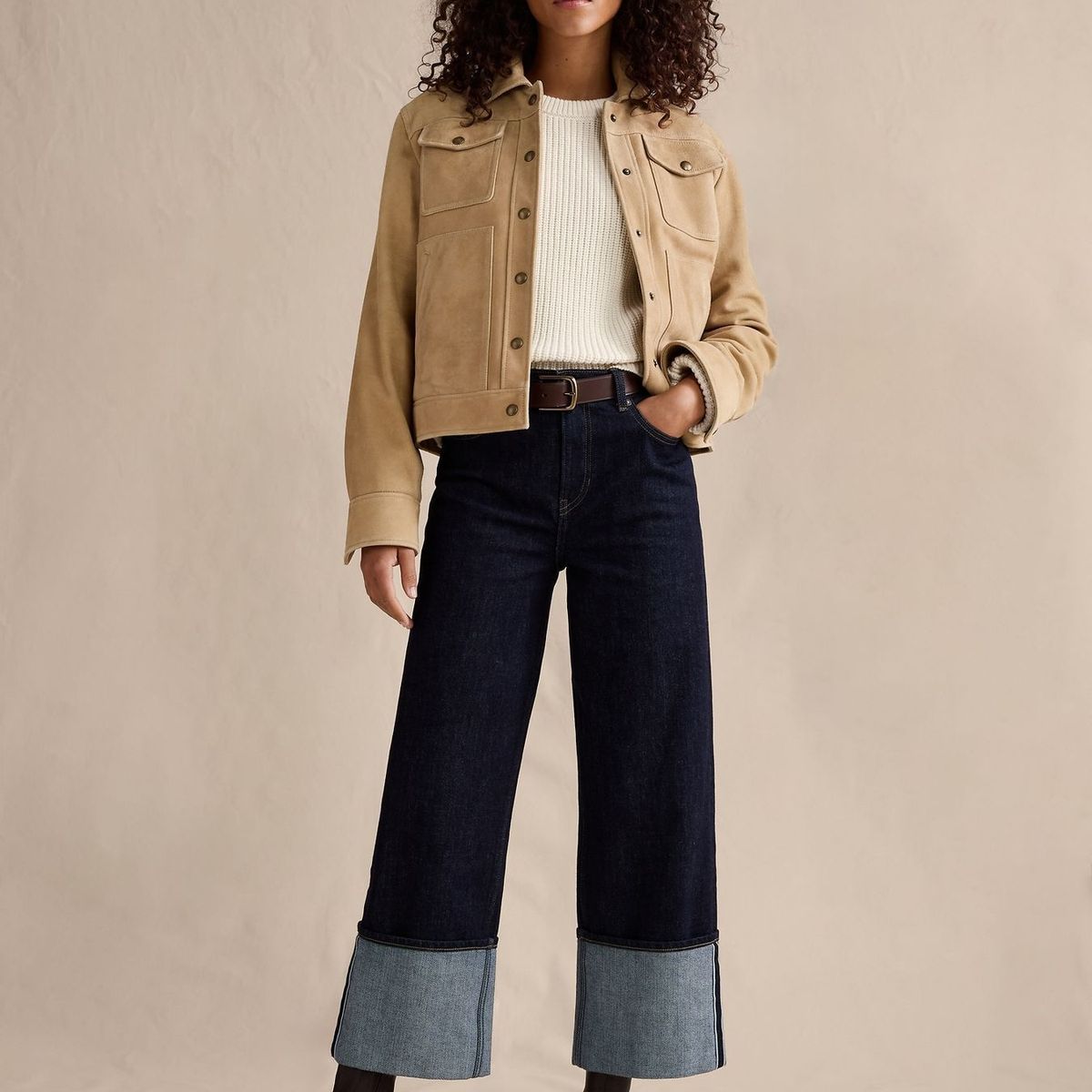 BANANA REPUBLIC - Jeans Mujer Banana Republic Cuffed Dobladillo Azul