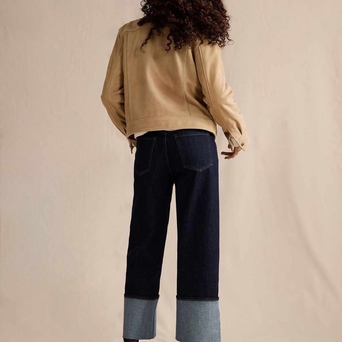 BANANA REPUBLIC - Jeans Mujer Banana Republic Cuffed Dobladillo Azul