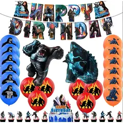 GENERICO - Kit Cumpleaños Diseño Godzilla X Kong Cotillon Decoracion