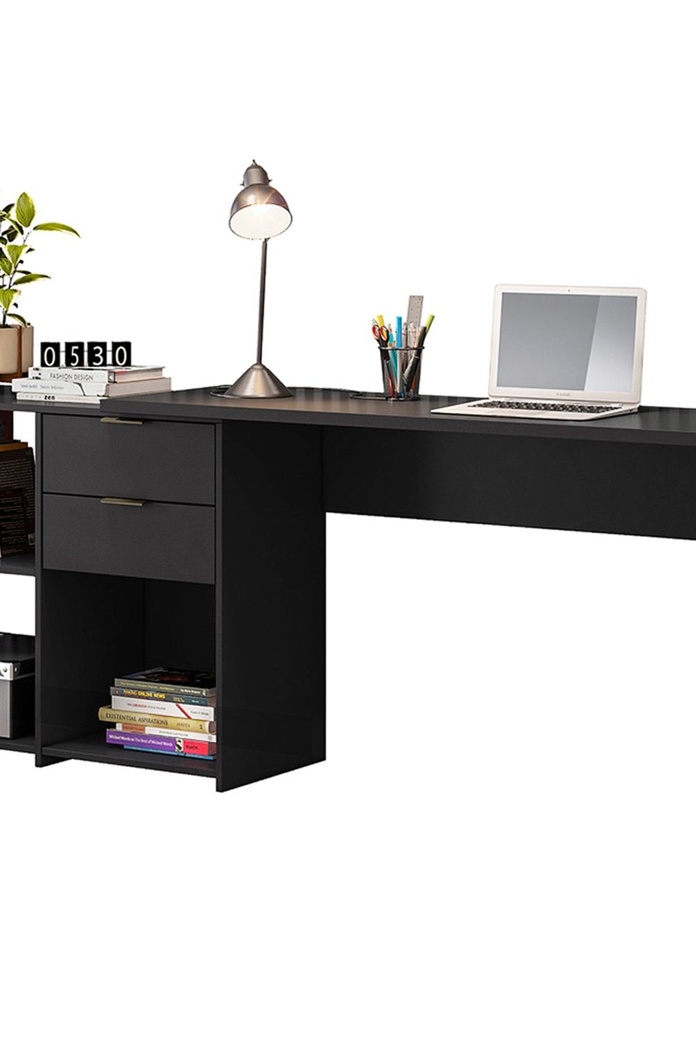 HOME MOBILI - Escritorio 2 Cajones Samy Negro Home Mobili