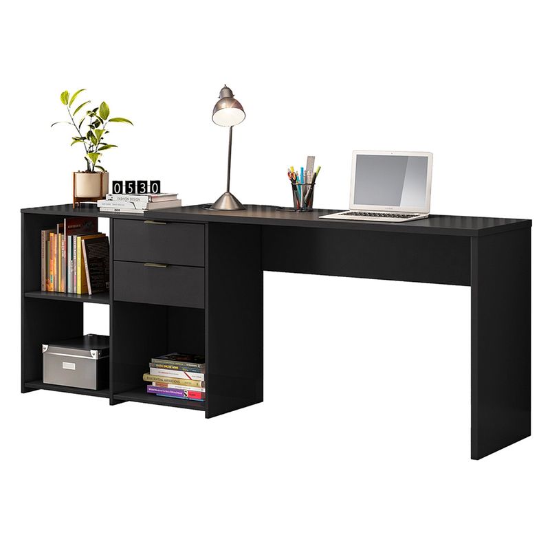 HOME MOBILI - Escritorio 2 Cajones Samy Negro Home Mobili