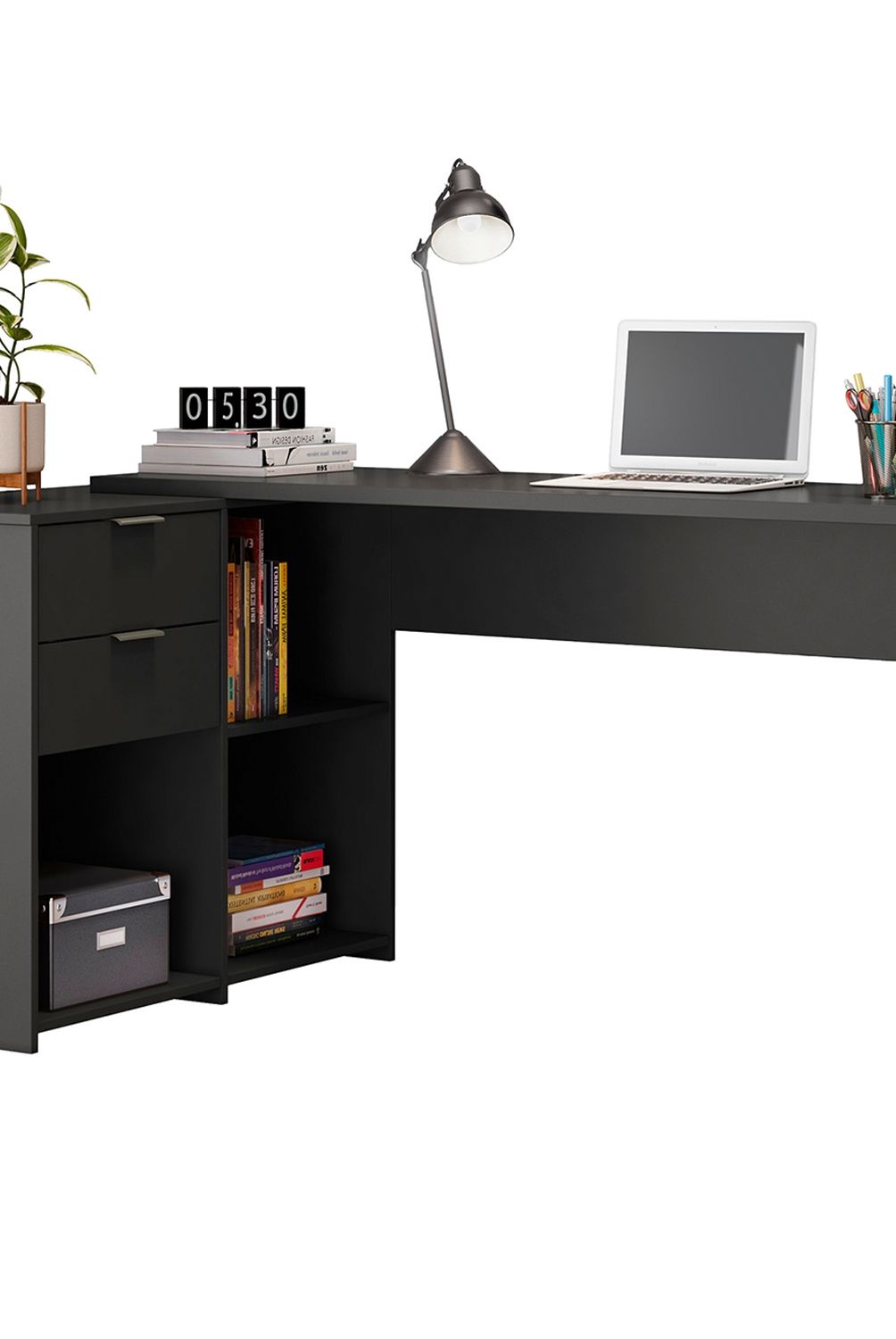 HOME MOBILI - Escritorio 2 Cajones Samy Negro Home Mobili