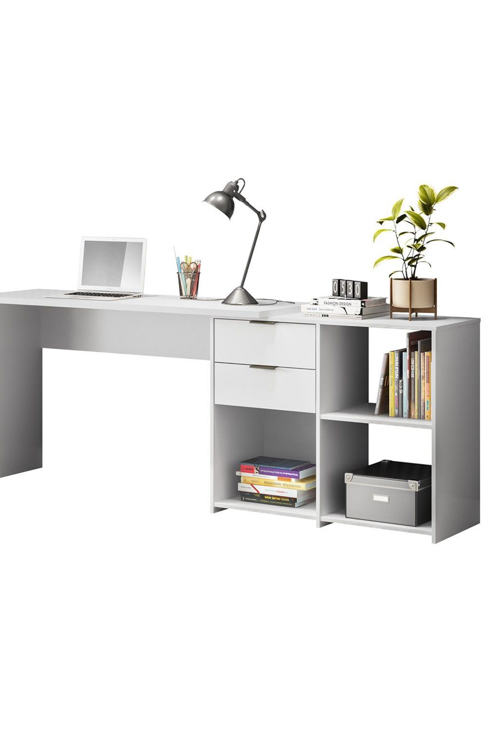 HOME MOBILI - Escritorio 2 Cajones Fenty Blanco Home Mobili
