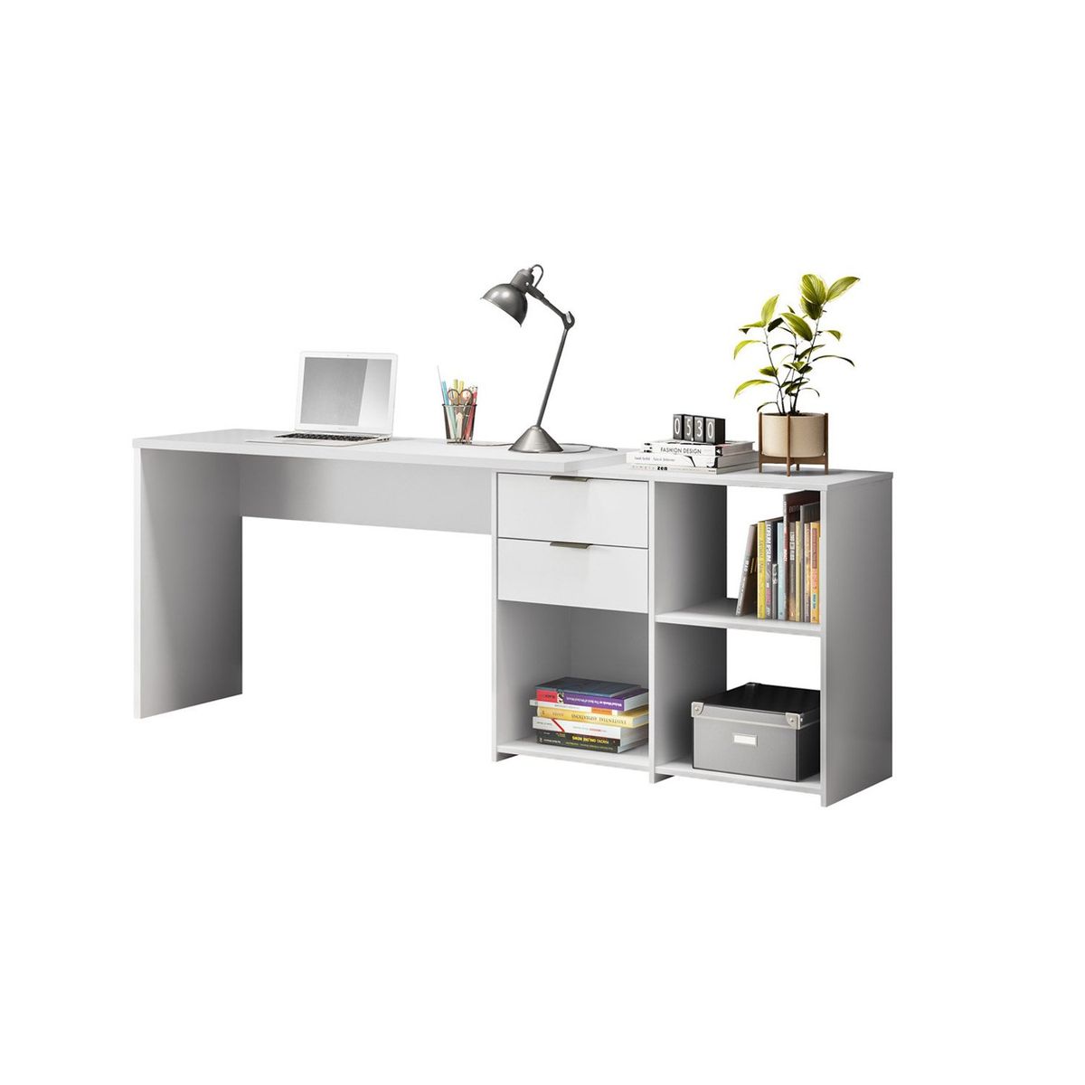 HOME MOBILI - Escritorio 2 Cajones Fenty Blanco Home Mobili