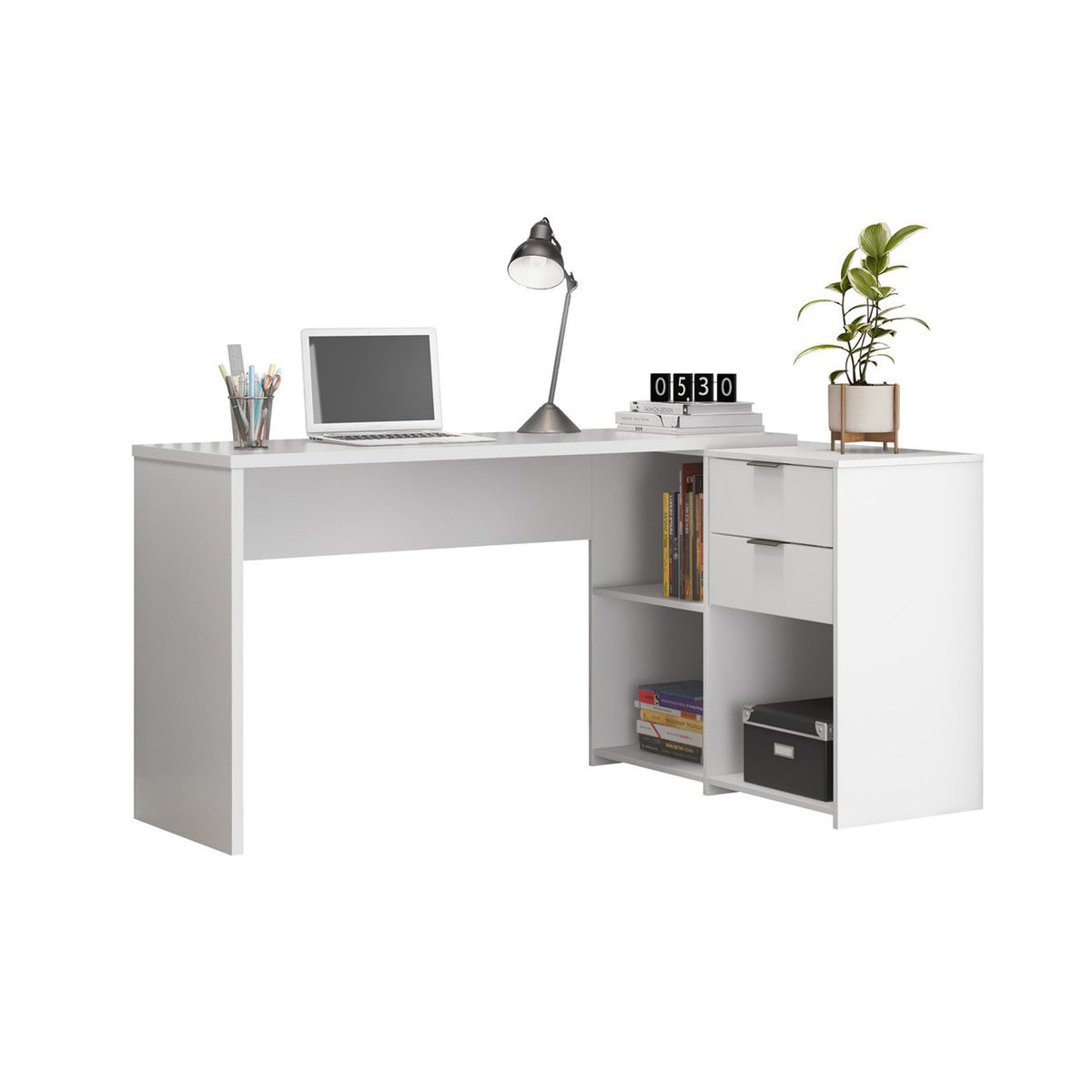 HOME MOBILI - Escritorio 2 Cajones Fenty Blanco Home Mobili