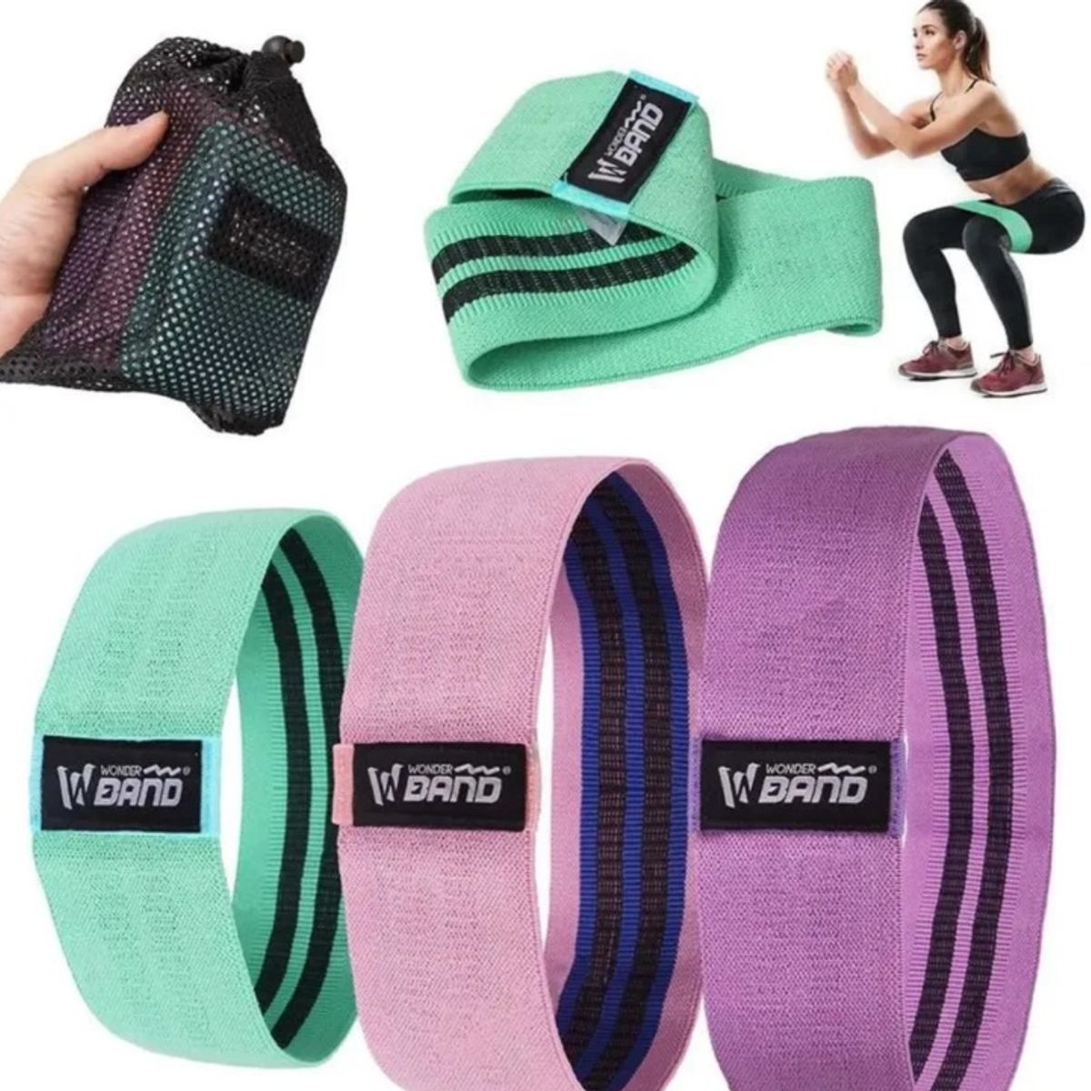 MOVI - Bandas Elásticas Antideslizantes para Piernas y Glúteos: 3 Niveles