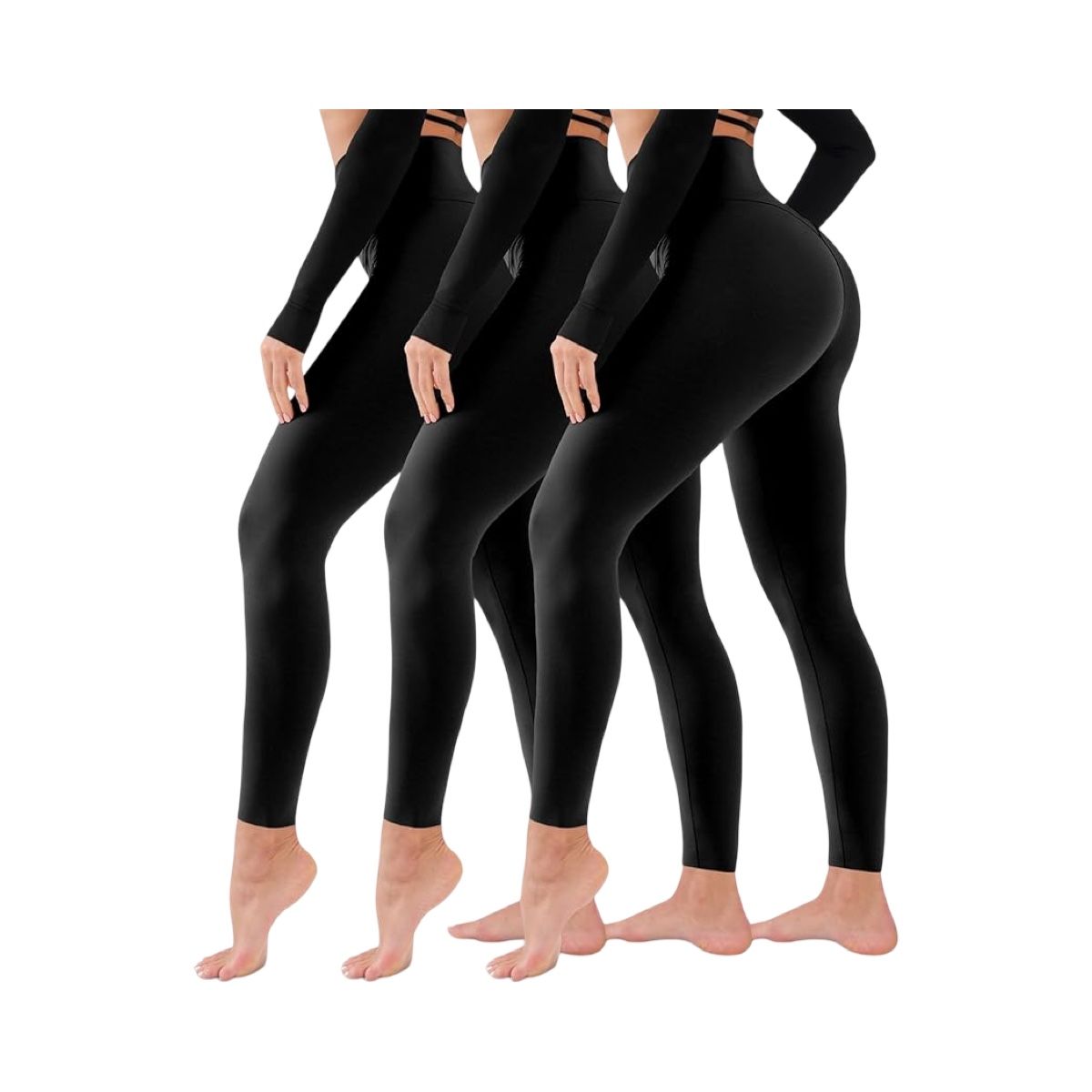 AAYO MODA - Pack 3 Calzas Leggins Mujer Algodón con Chiporro Invierno - Colores y Tallas Variadas