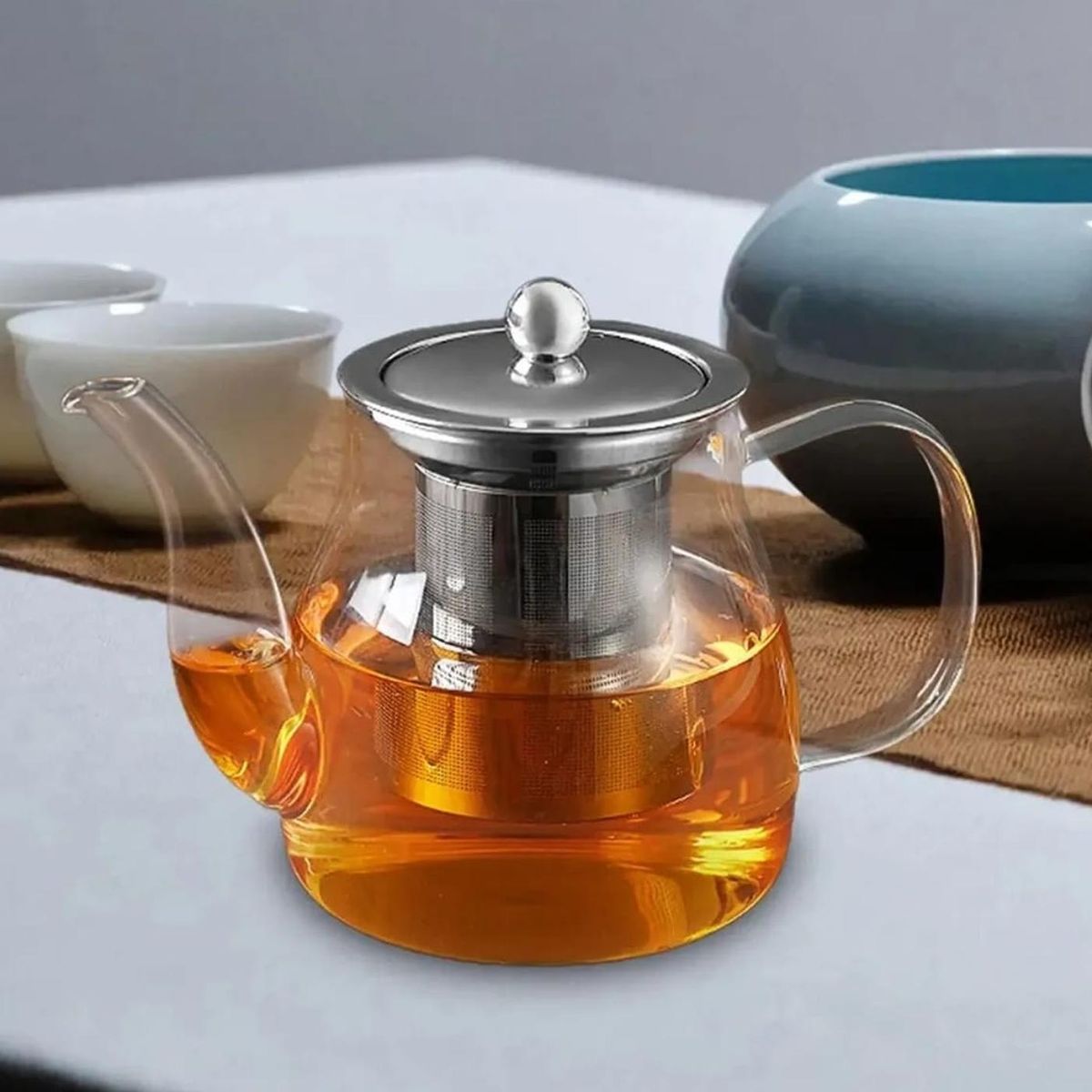 GENERICO - Tetera De Vidrio Con Infusor Acero Inoxidable Tetera Para Infusiones 800 ML