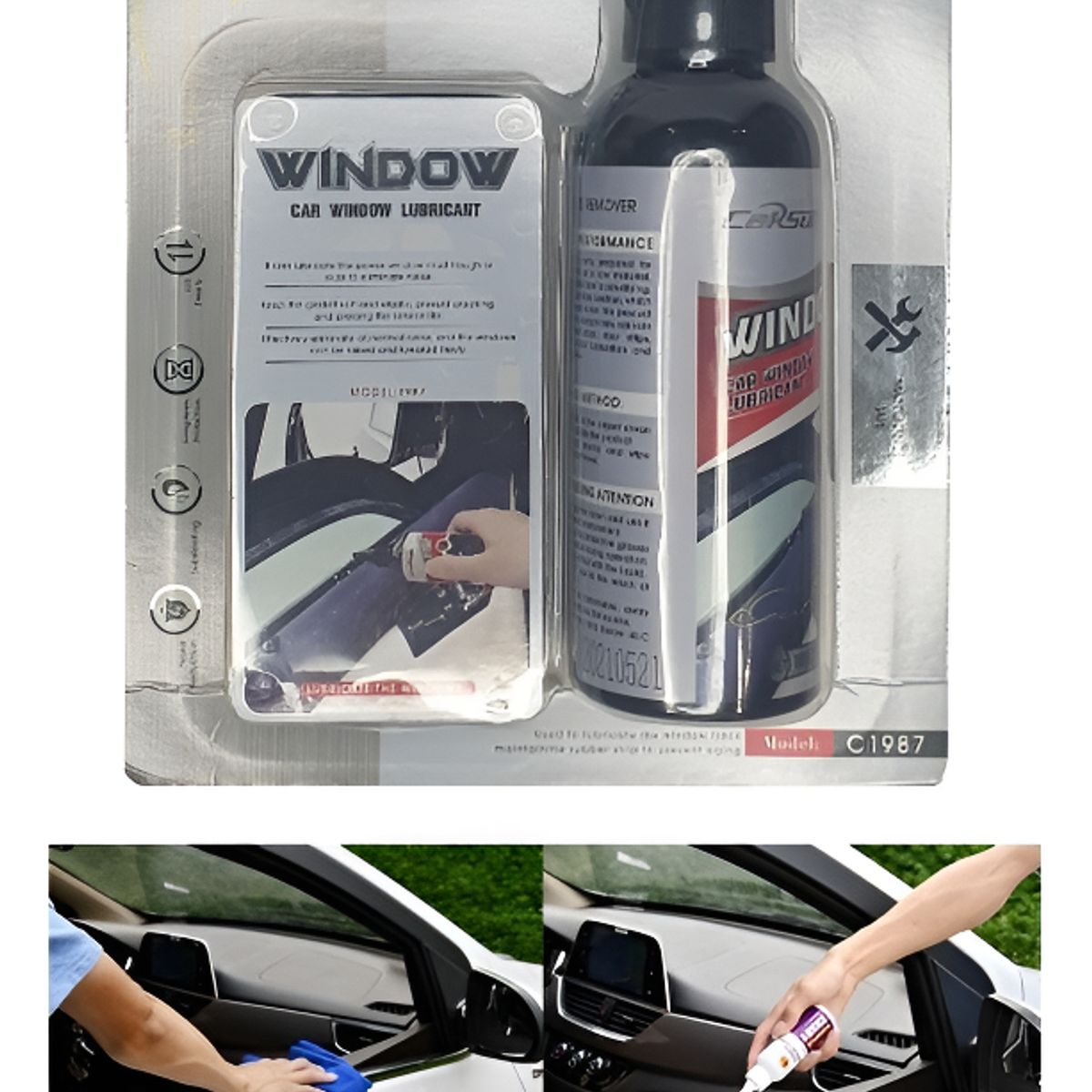 GENERICO - Kit Lubricante Ventanas Vidrios Auto 120ml Automatico Espejo