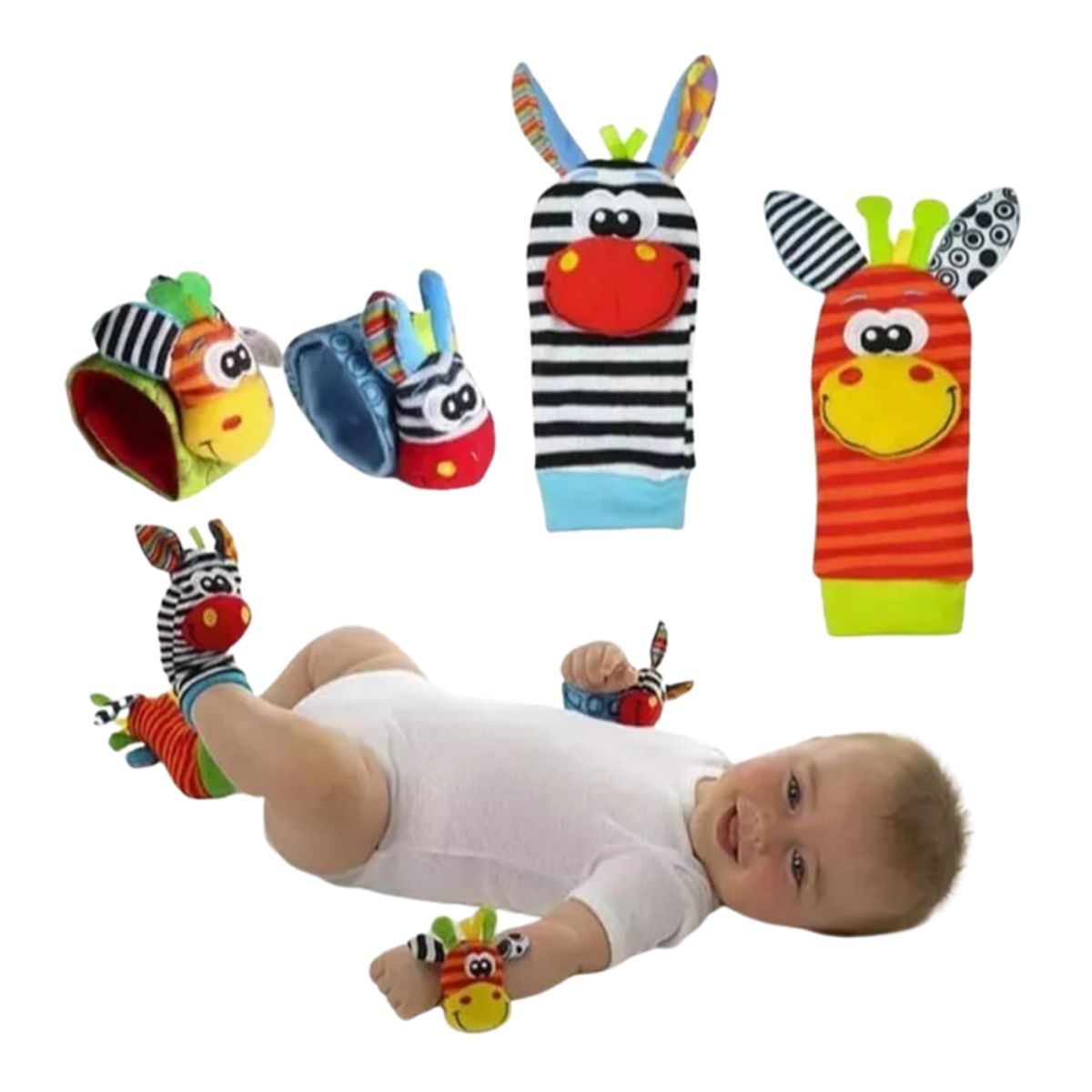 INFANTOYS - Set Calcetines Y Pulsera De Estimulación Sonajero Bebé
